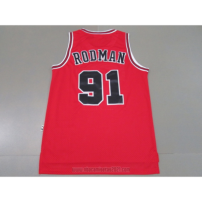 Camiseta Chicago Bulls Dennis Rodman #91 Mitchell & Ness 1997-98 Rojo